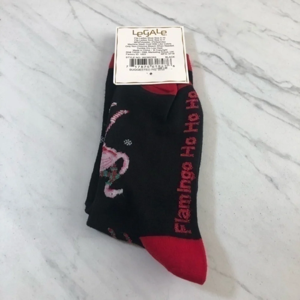 Legale Socks Christmas Socks Flamingos Scarves NWT